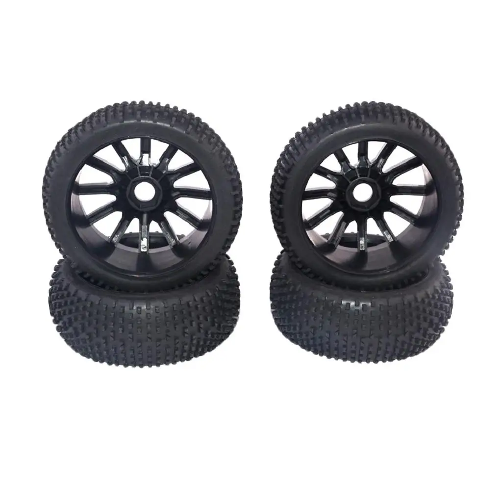 1/8 Rubber Tires & Wheel Rim 17mm Hex Fits HSP HPI RC Car Accessories