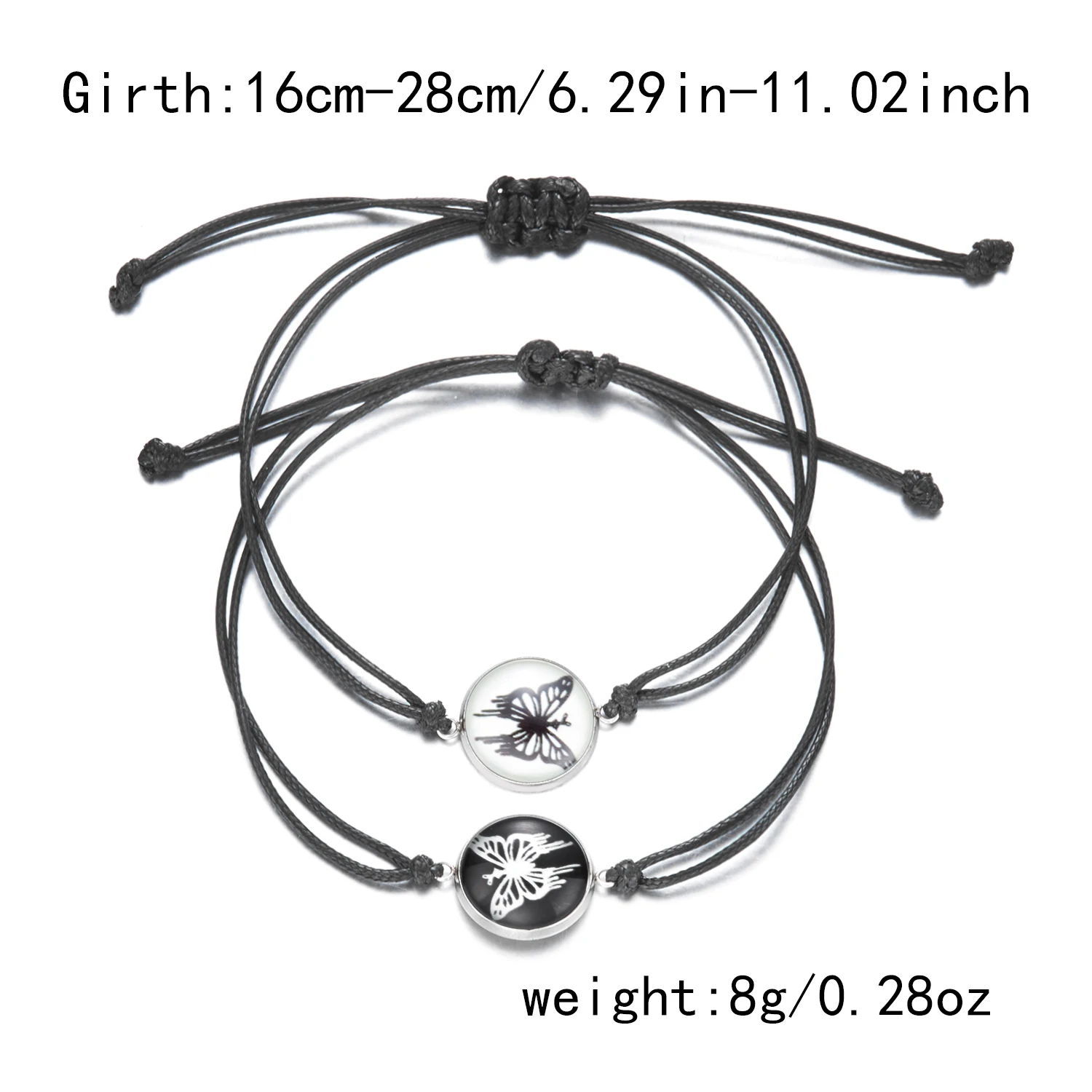 1 مجموعة توهج في الظلام أساور للأزواج لعشاق الشمس القمر فراشة مضيئة مطابقة سلاسل Noctilucent مجوهرات أصدقاء هدية