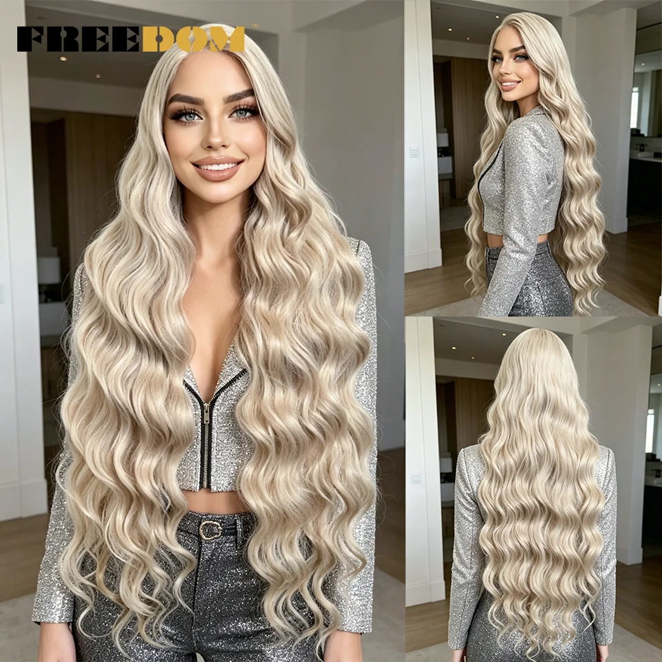 FREEDOM Synthetic Lace Front Wig Long Wavy 36 