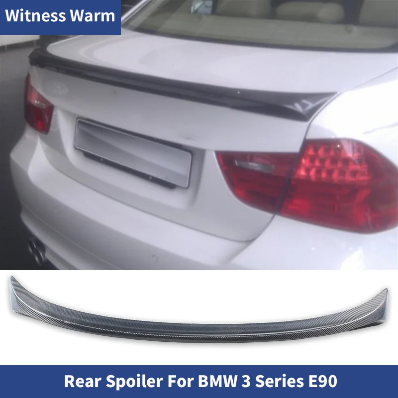 for Bmw E90 Spoiler Carbon Fiber Rear Trunk Spoiler 318i 320i 325i 330i 2005-2011 3 Series E90 Sedan Rear Wing Cf Spoiler