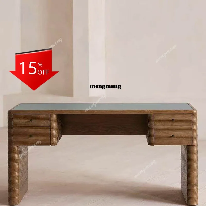 

Современный письменный стол из массива красного дуба с ящиками для хранения, высококачественный.