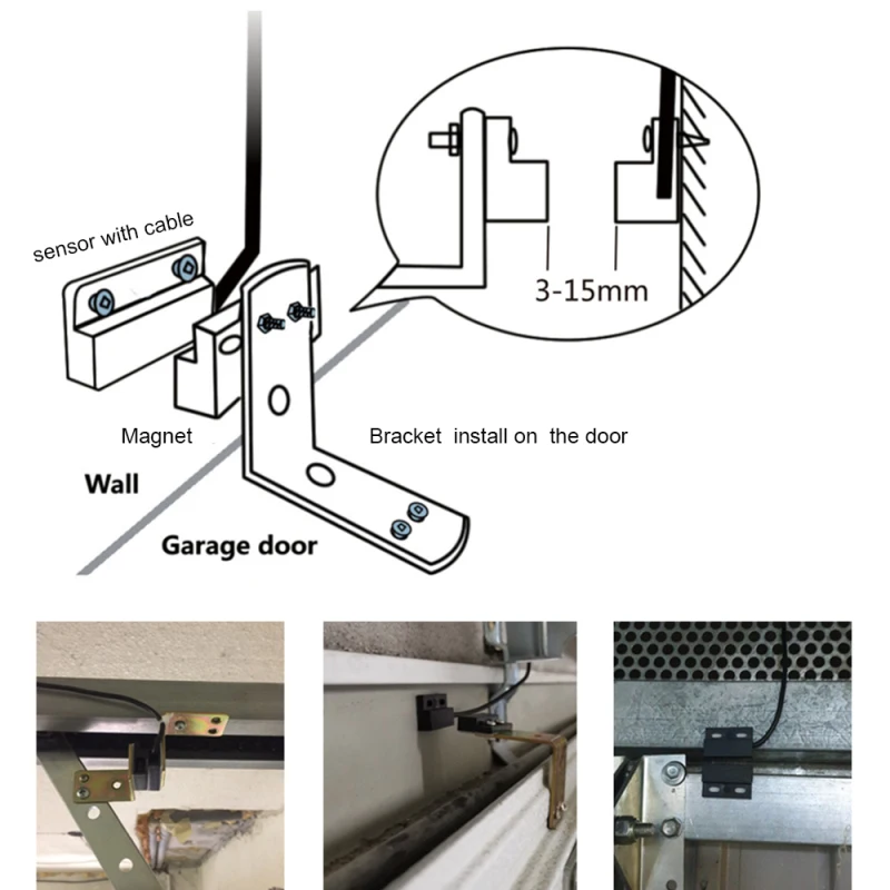 Black Tuya Wifi Garage Door Switch Intelligent Garage Door Opener Smartlife APP Remote Conrtrol Works With Alexa Google Home