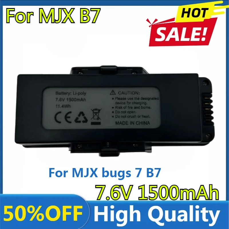 

High Quality Replaceable 7.6v Drone Battery for MJX Bugs 7 B7 4K RC Quadcopter Spare Parts 7.6V 1500mah Lithium Battery 1/2pcs