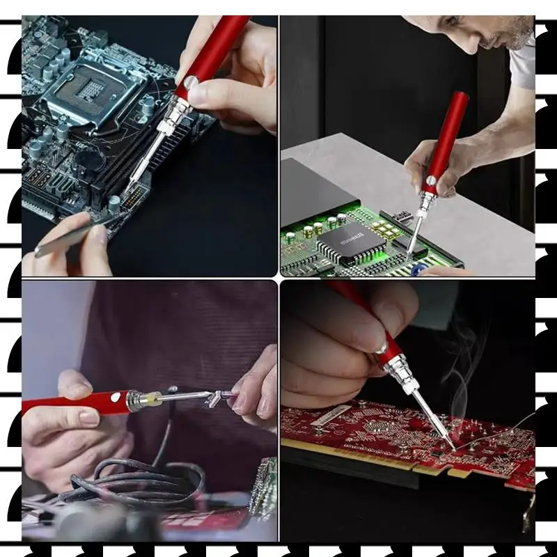 A44U ポータブルコードレスはんだごて小さな錫はんだ修理電子部品ツール温度調整可能