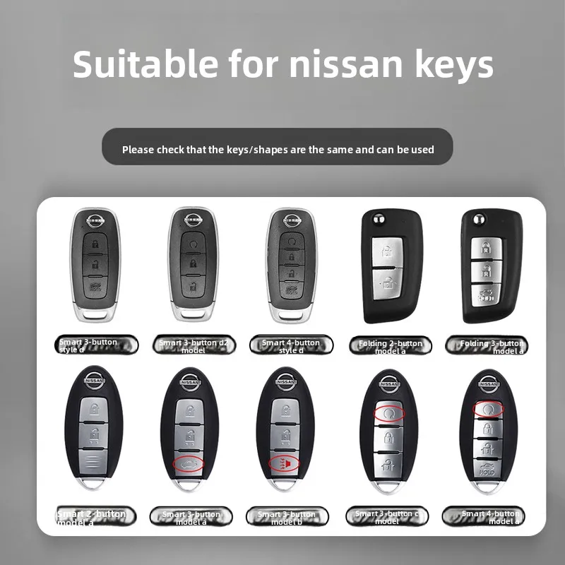 Auto Remote Key Case Holder Cover Shell Fob Holder for Nissan Qashqai J12 Juke Teana X-trail T33 Kicks Altima Ariya 2023 2024 view 6