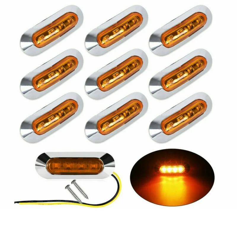 

12 В-24 В 4 светодиодные боковые габаритные огни, индикаторная лампа, водонепроницаемая габаритная лампа для грузовика, прицепа, грузовика, автомобиля, лодки, авто светодиодные фонари 10 шт
