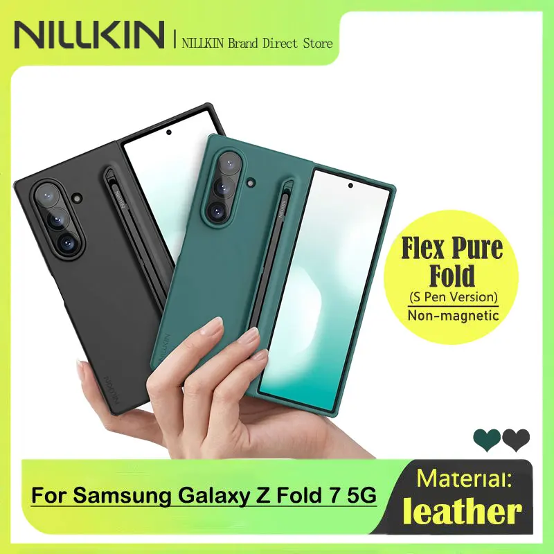 

For Samsung Galaxy Z Fold 7 5G, NILLKIN Flex Pure Fold Case S Pen Version, Food-Grade Silicone, Anti-Yellowing & Shockproof