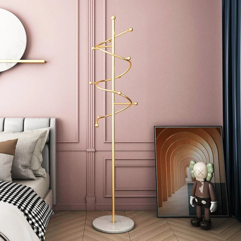 Hanger Coat Cloth Stand Rack Jacket Gold Boutique Clothing Rack Stand Wardrobe Colgador De Ropa Space Saving Furniture XF15XP