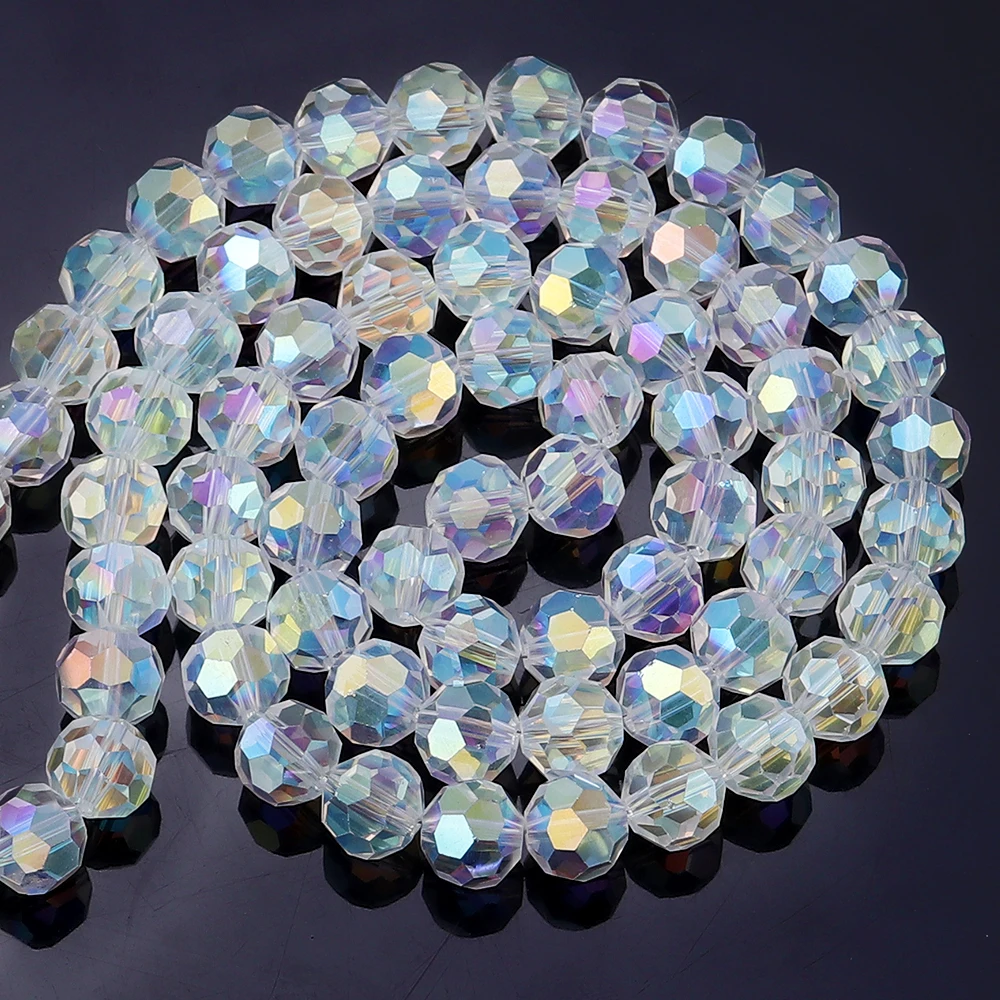 Louleur Half AB Color Faceted Crystal Beads For Jewelry Making Loose Spacer Beads DIY Bracelet Necklace Wholesale