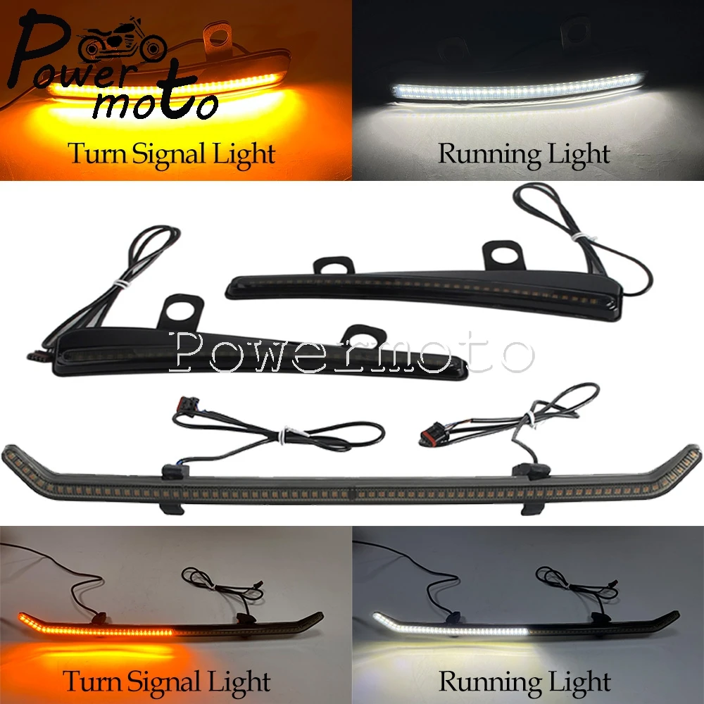For Harley CVO Road Glide FLTRXSTSE FLTRXSE FLTRX 23-later LED Windshield Side Trim Lights Control Decorative Turn Signals Lamp