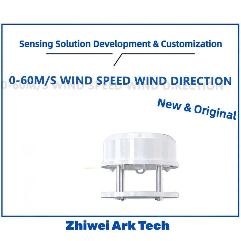 

360 ° Ultrasonic Wind Sensor, 0-60 m/s Wind Speed/Direction Meter, IP65 Alloy Housing, RS485/4-20mA, for Weather Station/Industr