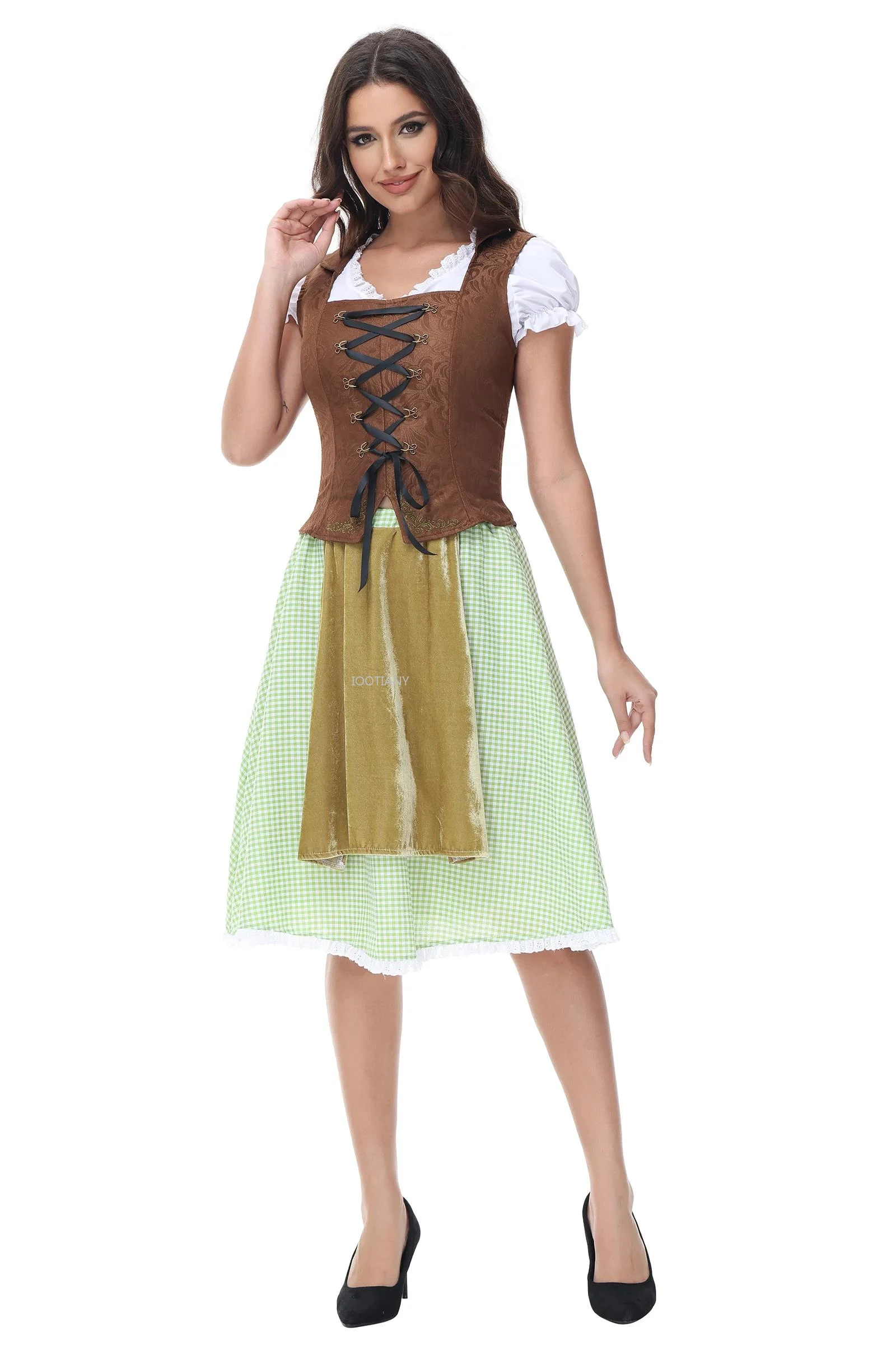 Bavarian Traditional Court Beer Girl Maid Dirndl Costumes German Sexy Oktoberfest Dresses Halloween Party Women's Beer Stagewear