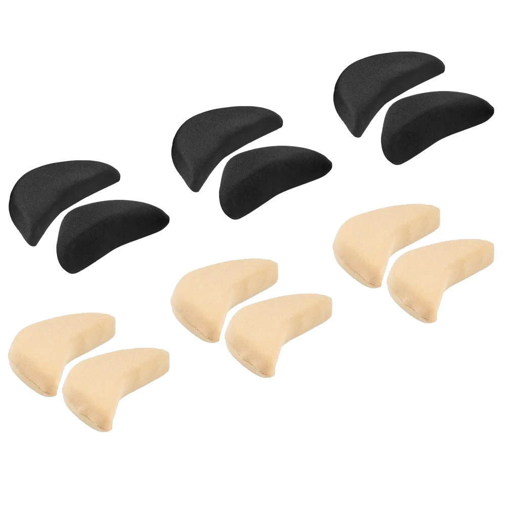 6 Pairs Forefoot Pad Filler Loose Shoe Boot Insoles Men Work Too Big Fillers Heel Pads Inserts Grips Liner Adjustable