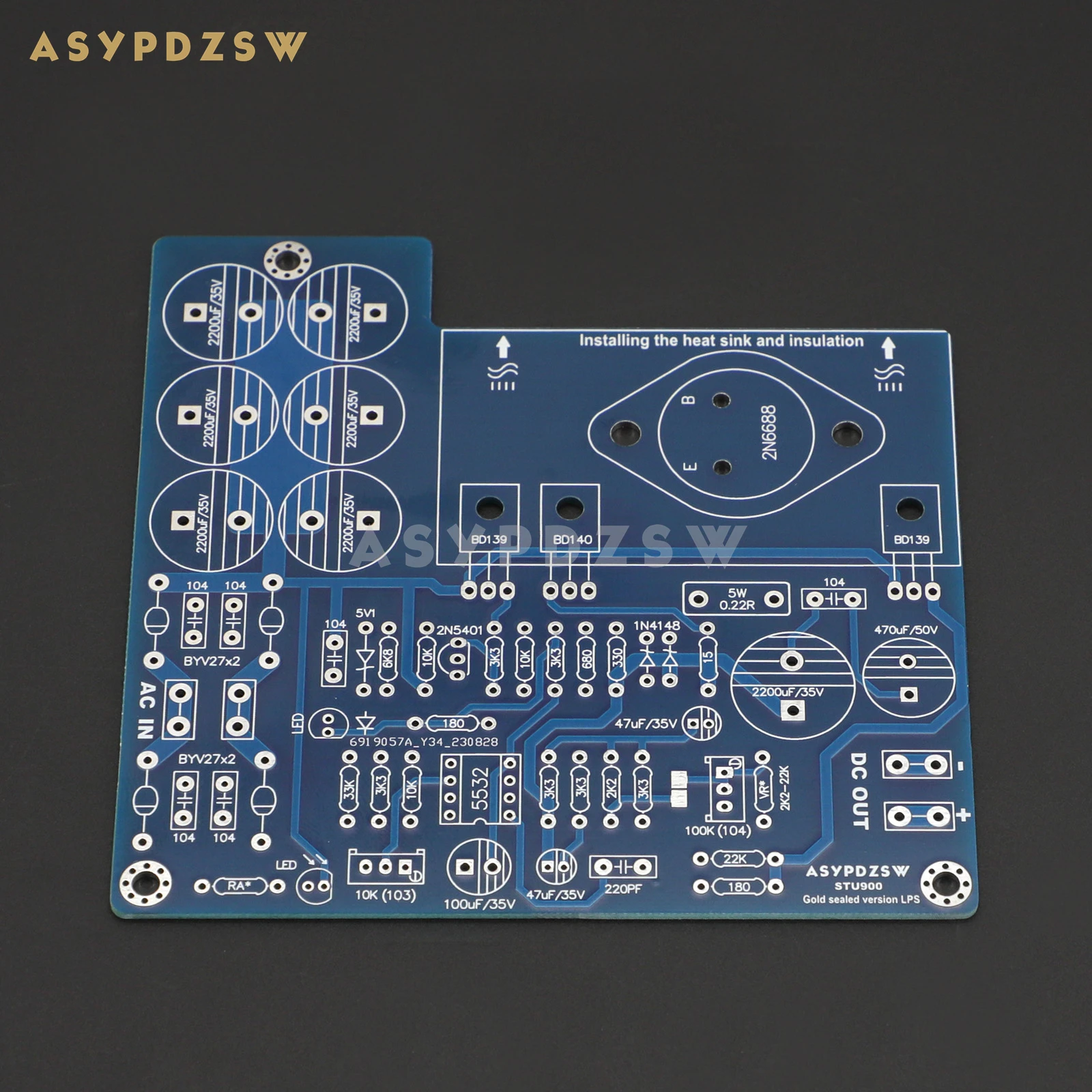 STU900 Gold-sealed Ultra-low noise Regulated linear power supply Base on STUDER 900 circuit Bare PCB