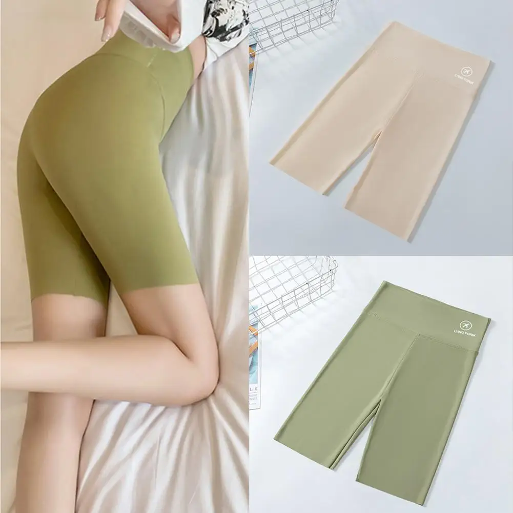 Summer Ice Silk Leggings Women Sports Short Yoga Shorts Women's Pants Sports Cycling Gym Shorts Lifting Underwear Wear Hip V8E0