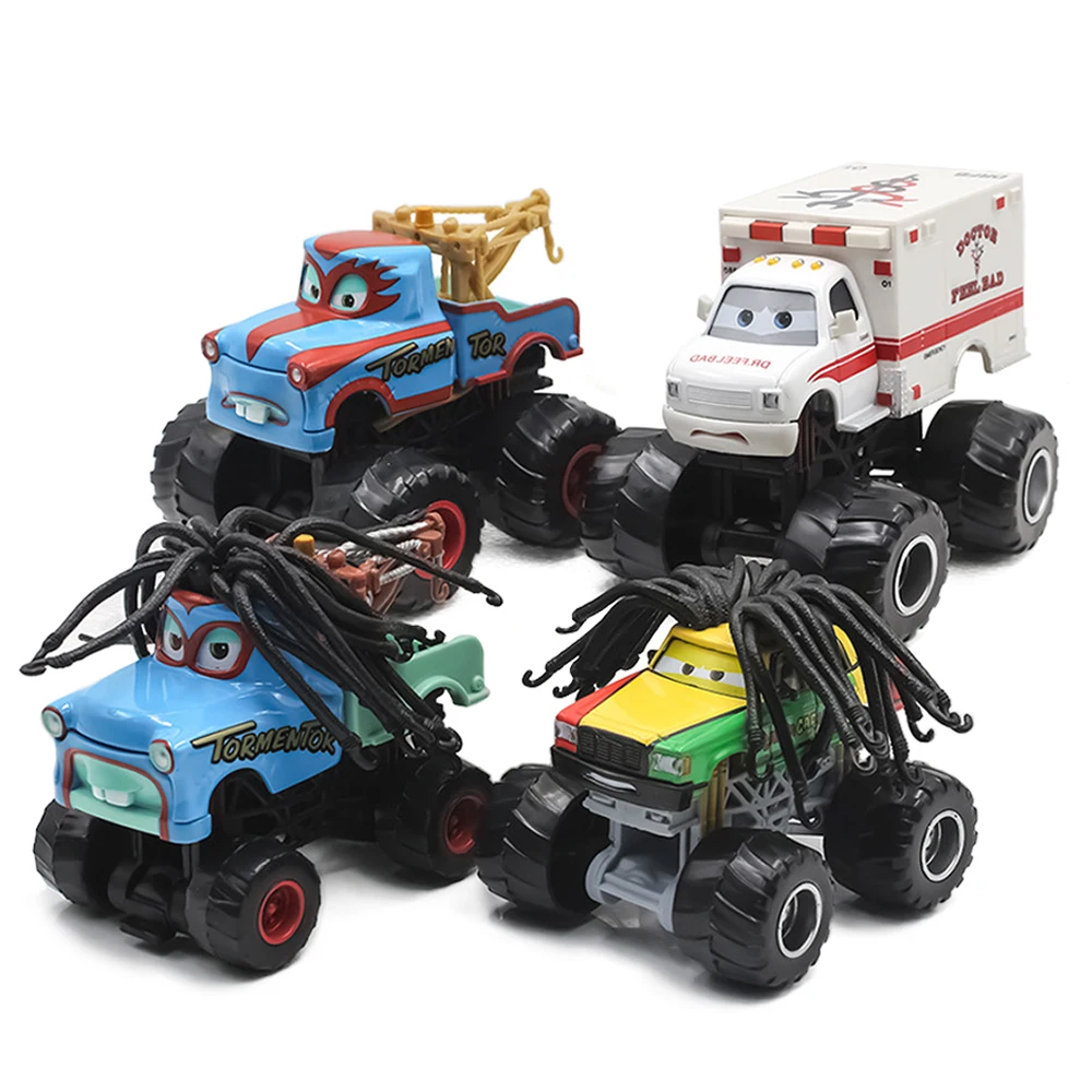 

Cars Diseny Pixar Mater's Tall Tales Monster Truck Wrestler Tormentor Rastacarian Dr. Feel Bad Alloy Diecast Model Toy Car