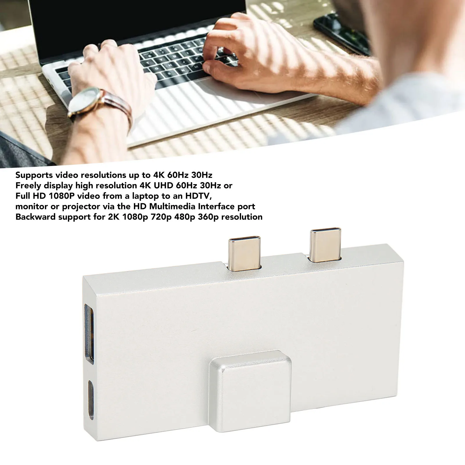 Expansion Hub Dual USB C Expansion Hub Professional 7 Ports Plug and Play 5Gbps Data Transfer USB C Hub for Surface Pro 8 9 X