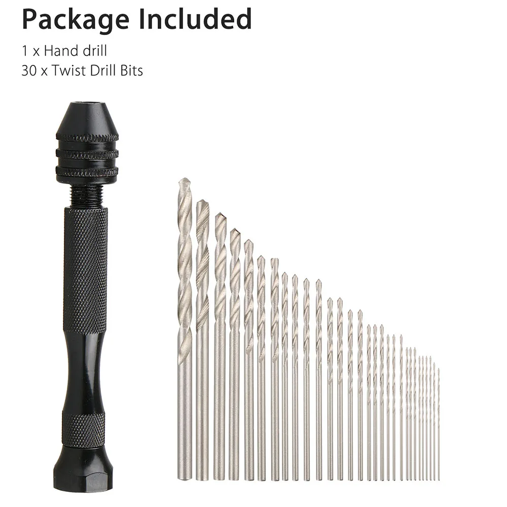 

For Precision Pin Vise with 30 Mini Drill Bits for Detailed Crafting and Electronic Assembly Suitable for Various Materials