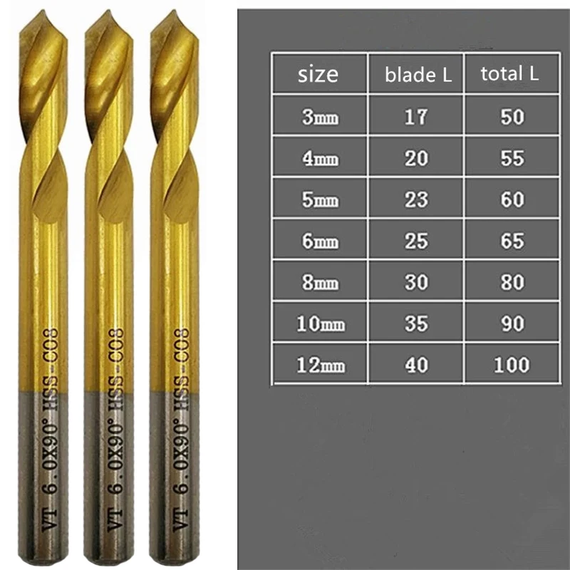 M42 HSS-Co 8% Coban 60 90 120 Độ Điểm Mũi Khoan CNC Trung Tâm Bit Chuẩn Bị Hướng Dẫn Phi Công Lỗ Chamfer máy Công Cụ