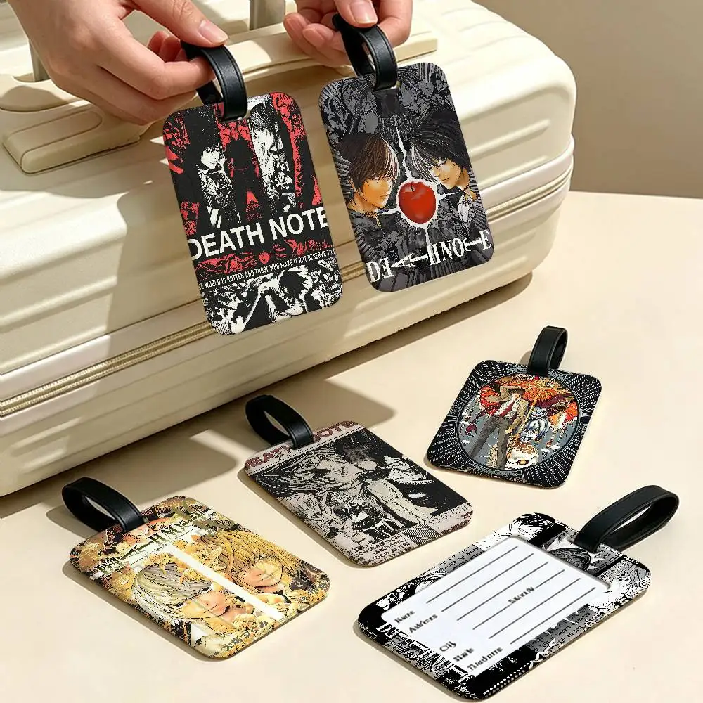 Anime D-Death note Waterproof PVC Baggage Tag With Info Card Anti lost Identification Tag For Luggage School Backpack