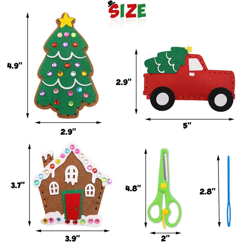 Hot Sale Kids Sewing Kit Felt Christmas DIY Crafts Girls Boys Educational Sewing Kids Art Craft Kits Beginners Felt Kids Sewing