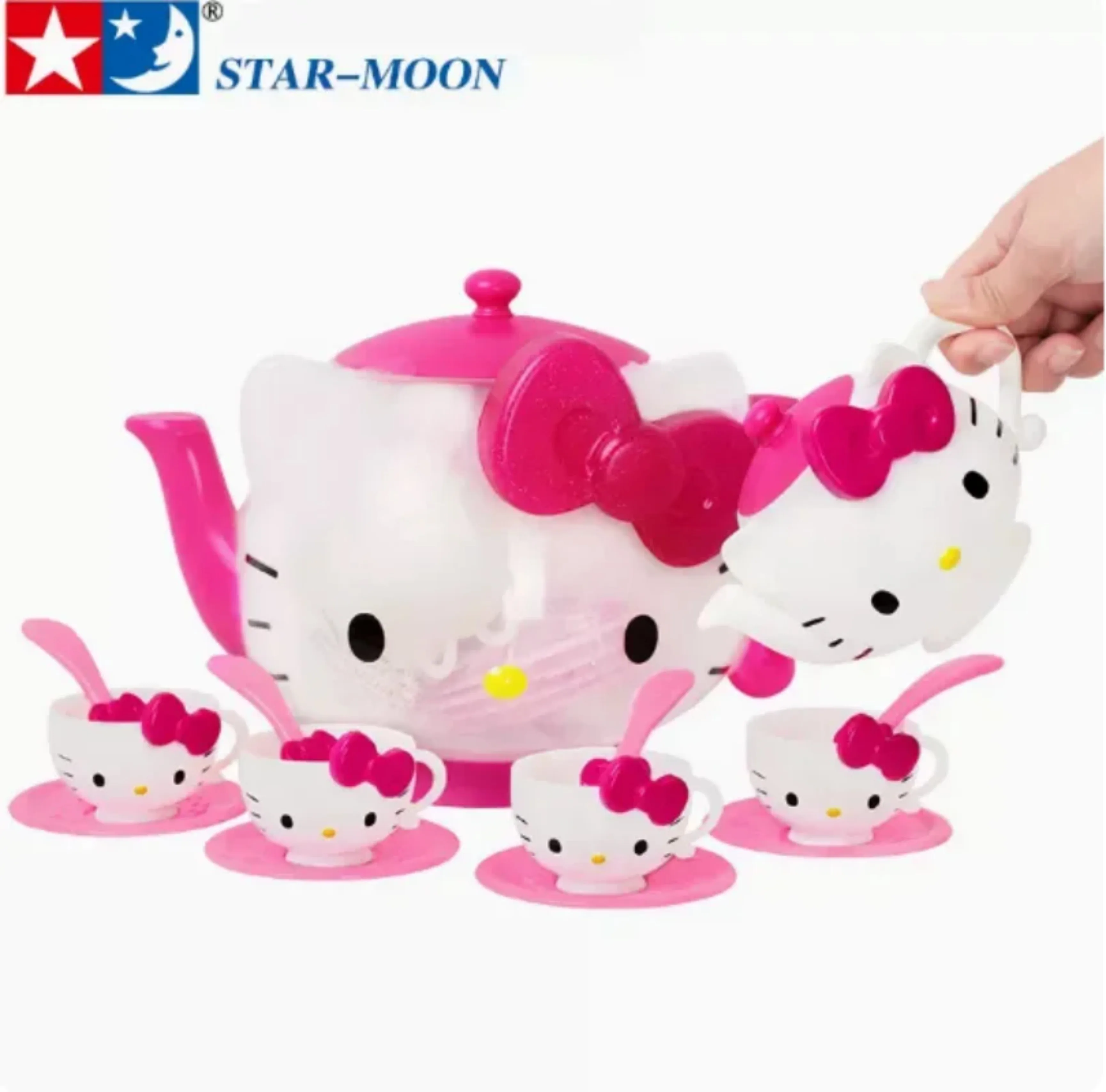 Original Original Hallo Kitty Sanrio Tee-Set Kawaii Anime Figur Nette Teekanne Kt Katze Spielzeug für Mädchen Kinder Geschenk