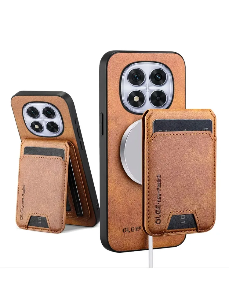 Etui na karty do Redmi Note 14 Pro Plus 14 4G 5G Magnetic Cover Leather Mag-safe Stand Shell Soft Shockproof Fundas — zdjęcie produktu 7