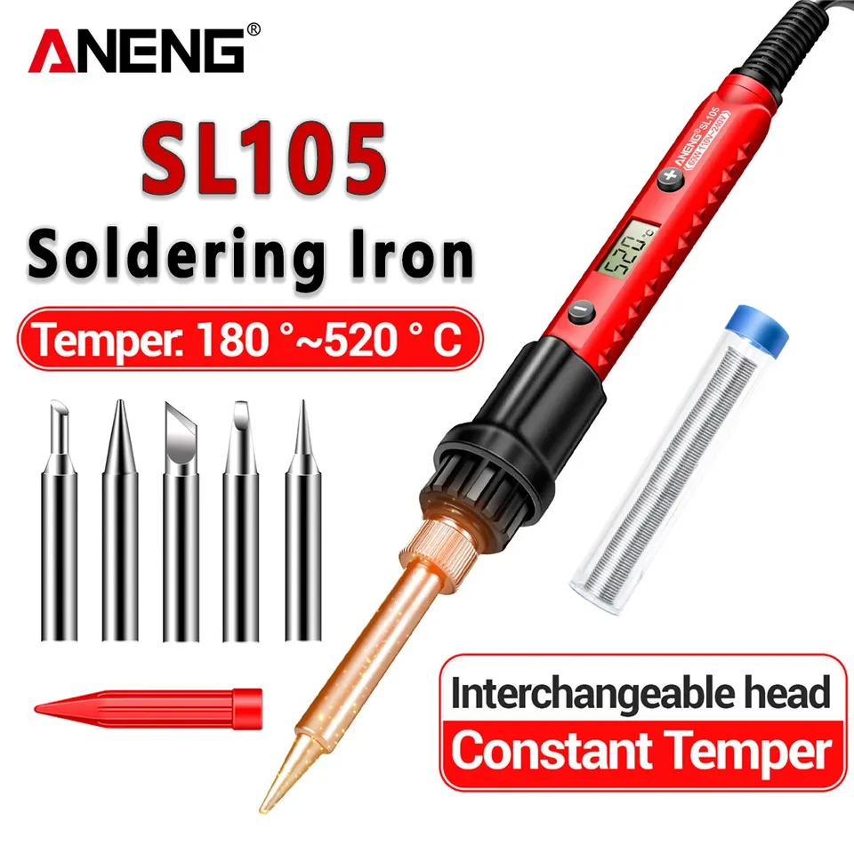  Soldering Iron kit 60W Fast Welding Equipment ANENG SL105 110V/220V Rework Station Heat Pencil Tip Professional Repair Tools 