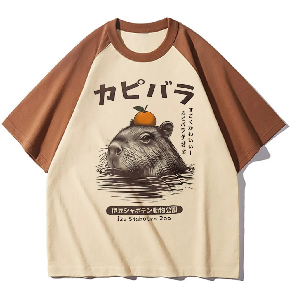 Capybara Kapibara t-shirts women modern style stretchy youthful Tee female harajuku comic clothes