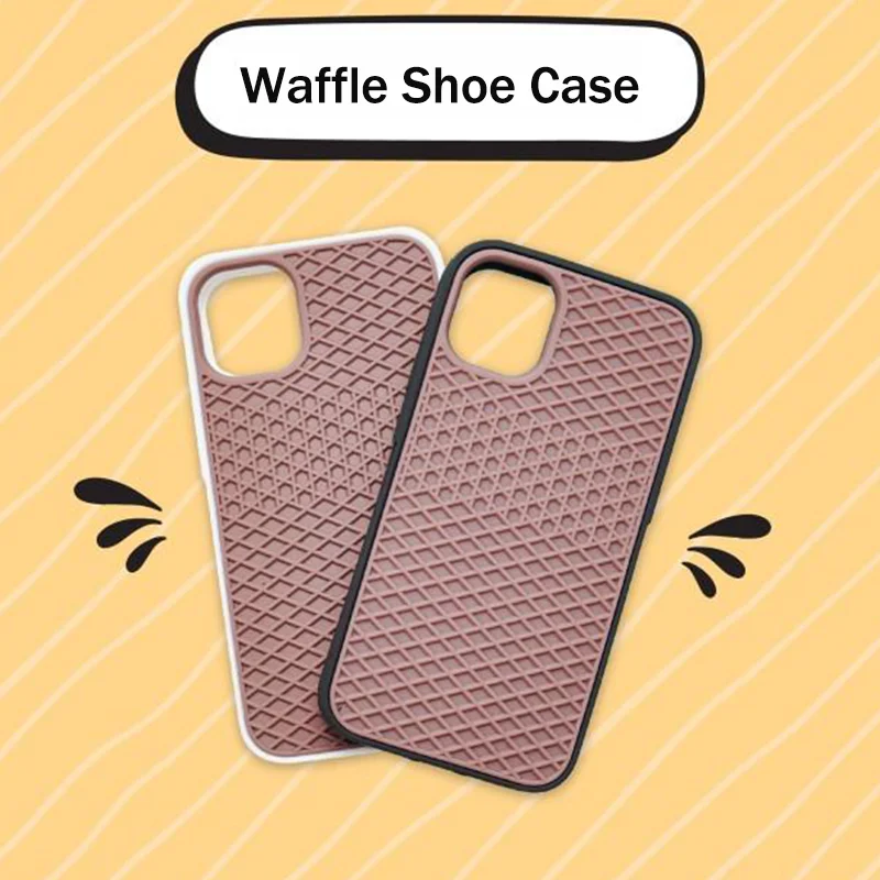 

Case For iPhone 11 12 13 14 15 16 Pro Max XR XS X Waffle Shoe Sole Phone Case for iPhone 6 7 8Plus Silicone Back-Vans-case Cover