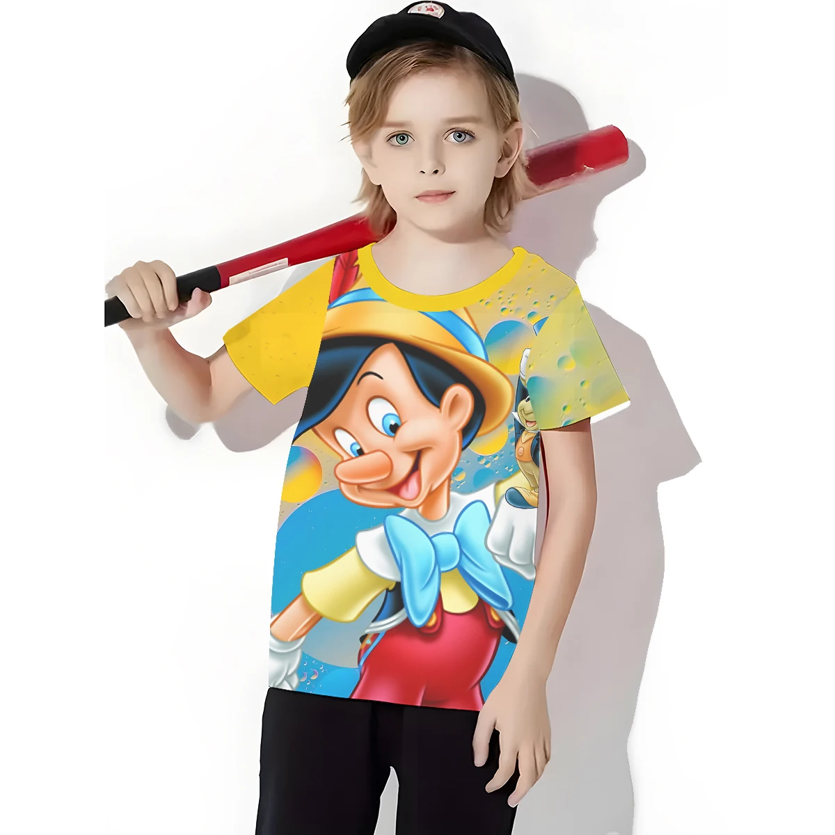 Anime Pinocchio 3D Print Baby Clothing 5 to 14 Years Male Outdoor Clothes for Children Boy Girl Child T-Shirt Top Shirts