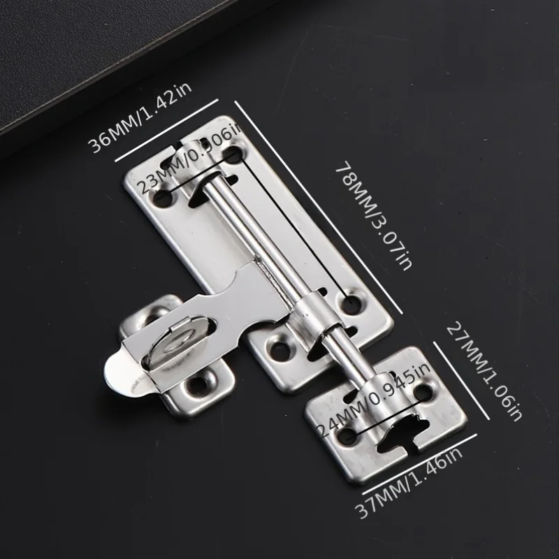 Stainless Steel Bolt Latch Security Door Latch Hasp Fences Garage Wooden Door Slide Bolt Padlock Clasp Hasp Door Hardware
