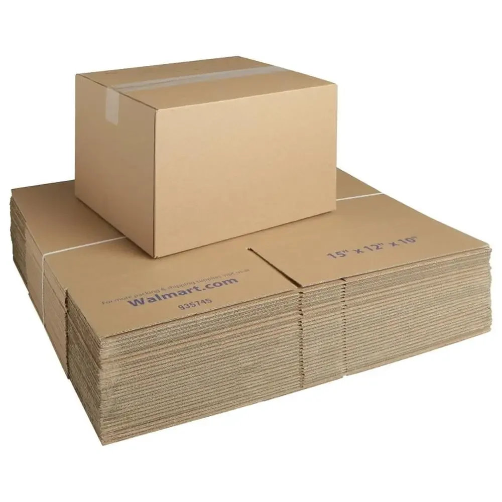 Kraft Brown Recycled Shipping Box 15x12x10 30ct Eco Multi-Use Stackable Packaging