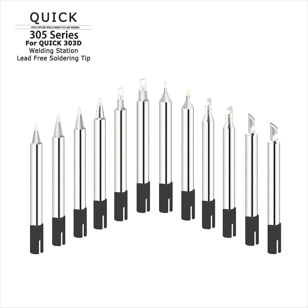 305 Lead Free Soldering Tip for QUICK 303D Welding Station Original Soldering Iron Head I/B/horseshoe/D/knife/SK Weld Head Tip