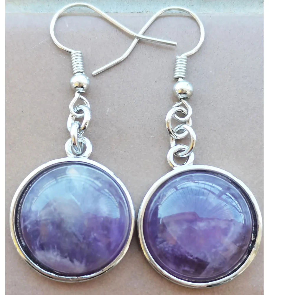 عين النمر الأزرق الرمال أوبال الملكيت غولدستون Howlite افينتورين اللازورد Unakite العقيق جولة استرخى القرط PWB981 #6