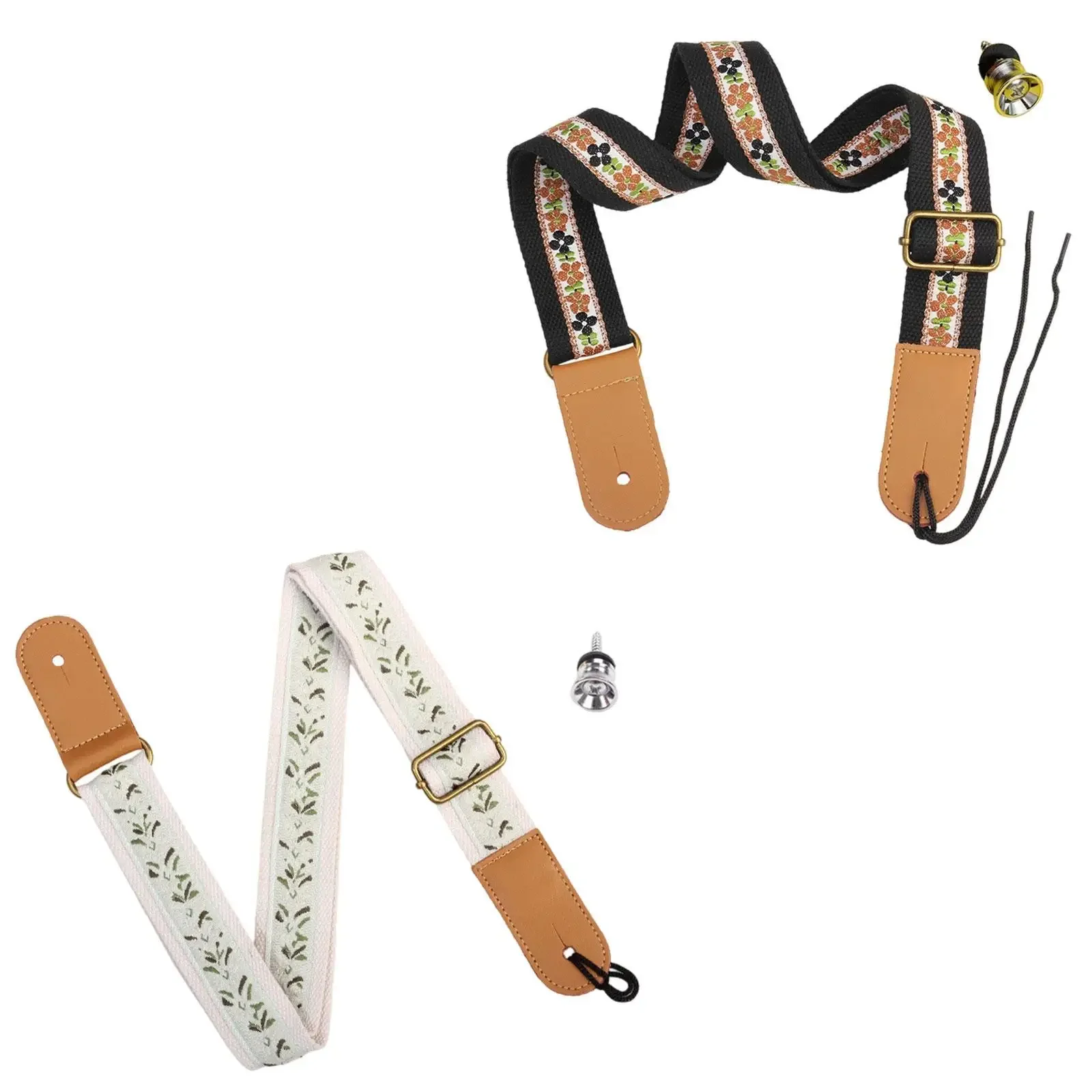 Correa de ukelele bordada, correa de hombro de ukelele de longitud ajustable para instrumentos Soprano de 4 cuerdas, instrumento Musical de ukelele
