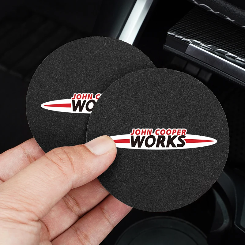 

2-компонентный автомобильный коврик для чашки с водой, замшевый противоскользящий коврик для чашки с водой, защитный чехол для Mini Works Cooper F55 F56 F57 R50 R53 R55 R56 R58