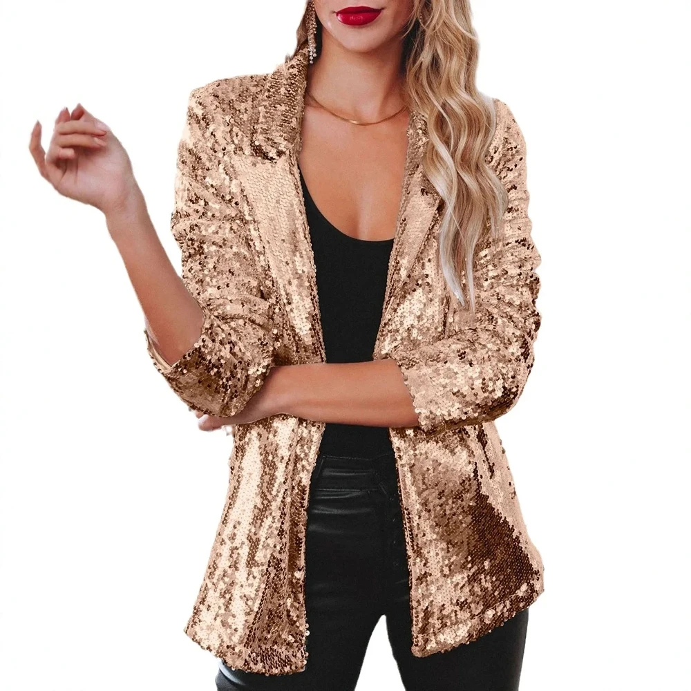 

UNIKTEE женский пиджак с длинными рукавами и лацканами, элегантный шикарный осенне-зимний модный топ для стильного профессионального образа