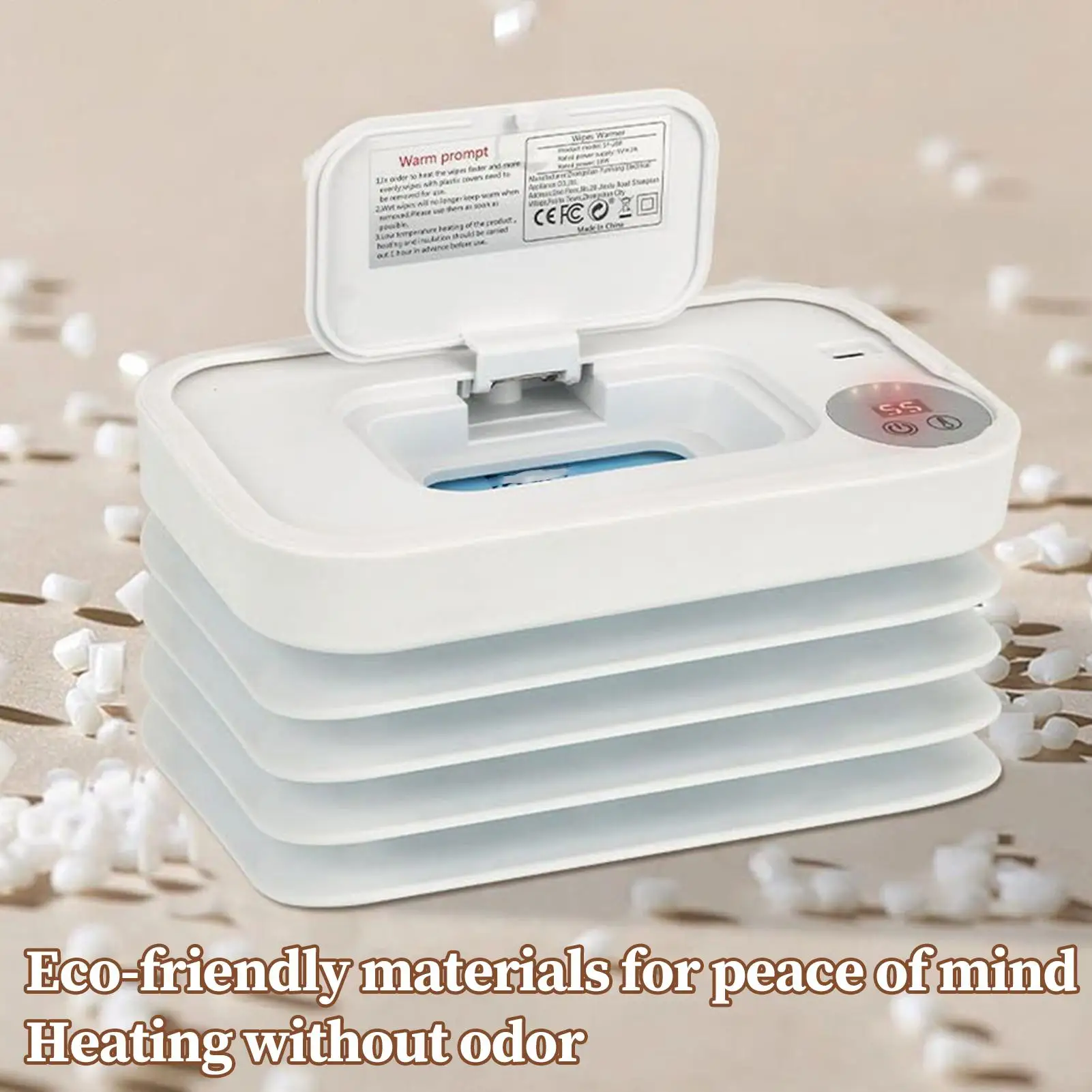 Baby Wet Wipe Warmer Folding Diaper Wipe Warmer & Dispenser for Traveling USB Charging Baby Supplies for Camping Car Road trips