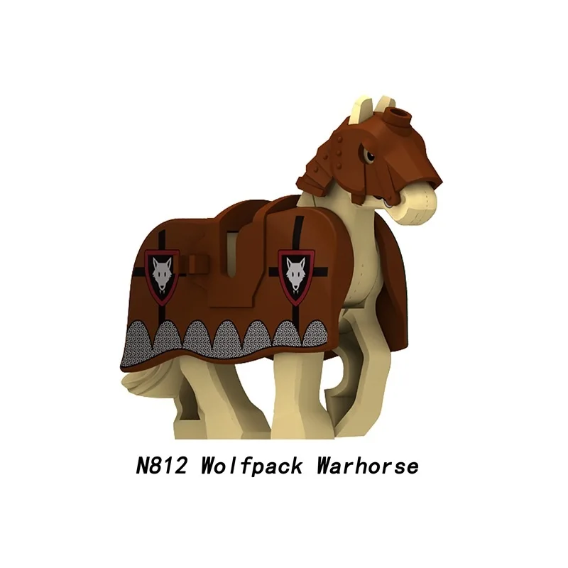 Medieval Series War-Horse Mini Action Figures Building Blocks Wolf Green Dragon Horses Warrior Battle Steed DIY Bricks Toys