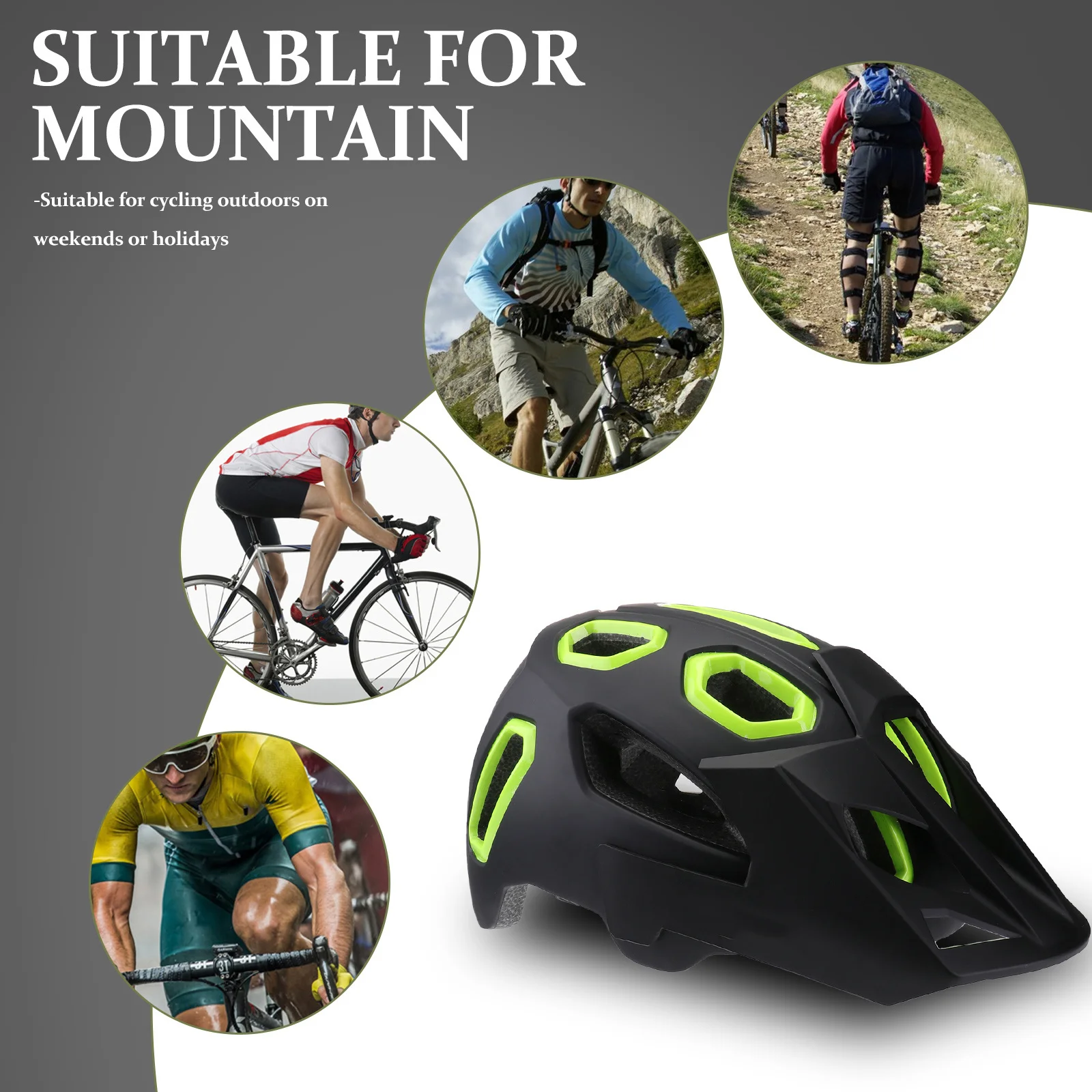 1Pcs Riding Mountain Bike Skateboard Cycling Gear Adjustable Large Vent Black for Men Women Outdoor Sports Safety