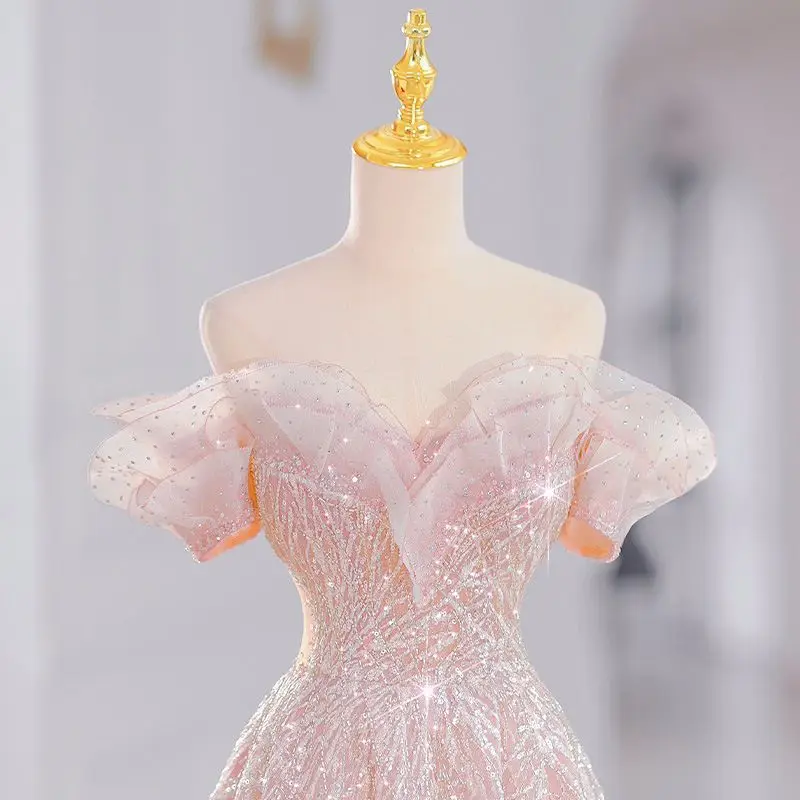 Robe de princesse A-Line sans bretelles avec appliques florales roses, robe de Quinceanera personnalisée, banquet, nouveau, 2023