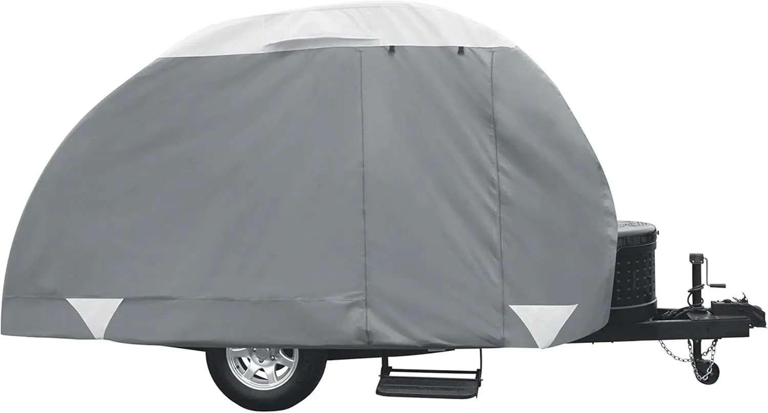 

Deluxe Teardrop Trailer Cover for 8'-10' Trailers, All-Weather RV Camper Protection with Ventilation