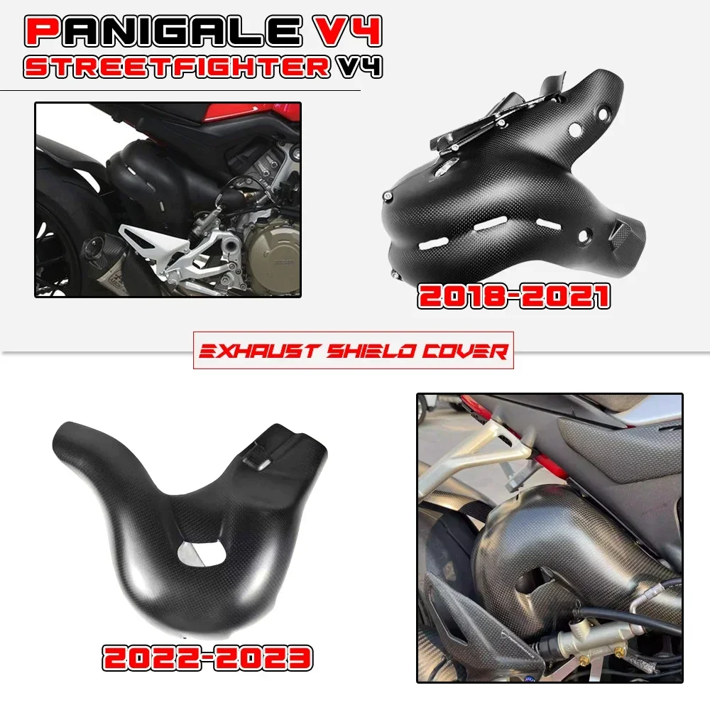 

Fit Ducati Panigale Streetfighter V4 2018-2023 Motorcycle Carbon Fiber Exhaust Heat Shield Fairing Cover Cowling Panel Protector