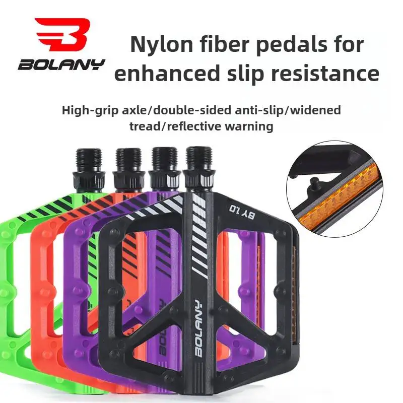 

Bolany MTB Pedals Nylon Fiber - MTB Bicycle Pedals Anti-Slip Wide Platform Bike Pedals with Bearing, MTB Accessories