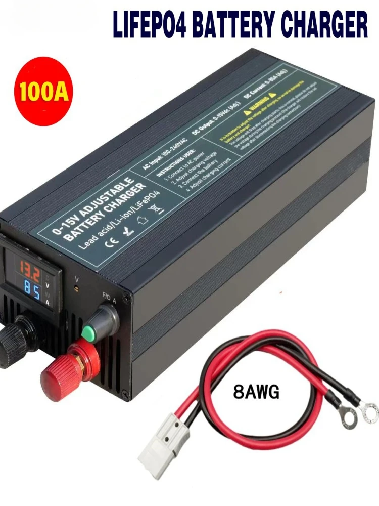 14.6V 60A/85A/100A Big Current Charger for 12V LiFePO4 Battery Pack Fast Charging , Current & Voltage Adjustable Chargers