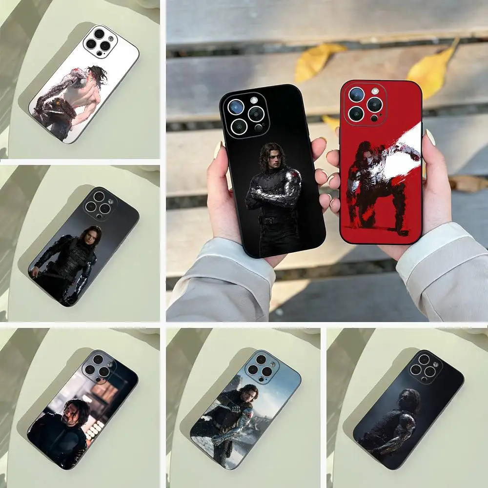 

B-Bucky- Barnes Winter -S-Soldier Phone Case For iPhone 17,16,15,14,13,12,11Pro Max, Lightweight and practical Soft Black Cover