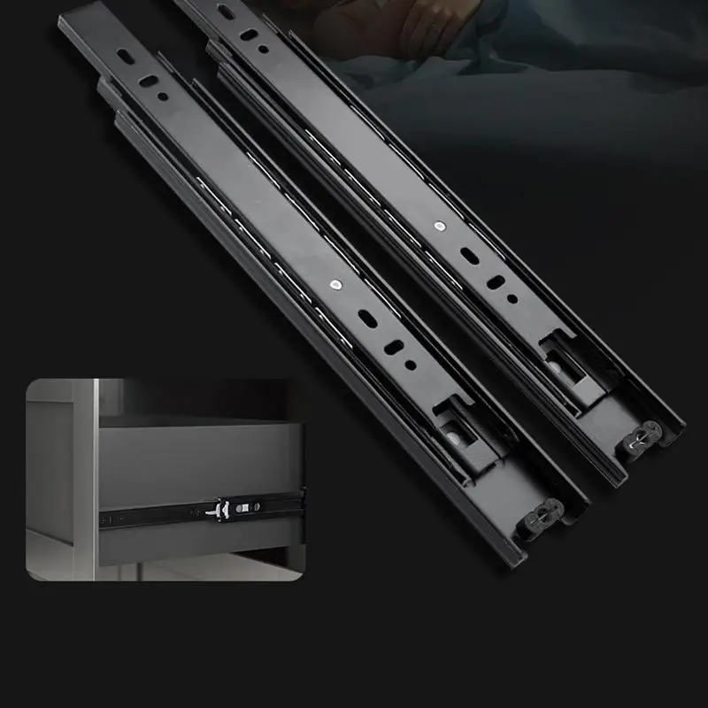 Heavy Duty Drawer Guide Full Extension Ball Bearing Slides Per Pair Buffer And Silent Wardrobe Furniture Hardware Accessories