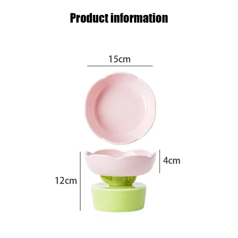 2023 Cute Pet Bowl Creative Flower-Shaped Bowl Cat Food Ceramics Water Bowl Pet Accessories For Cats Pet Products