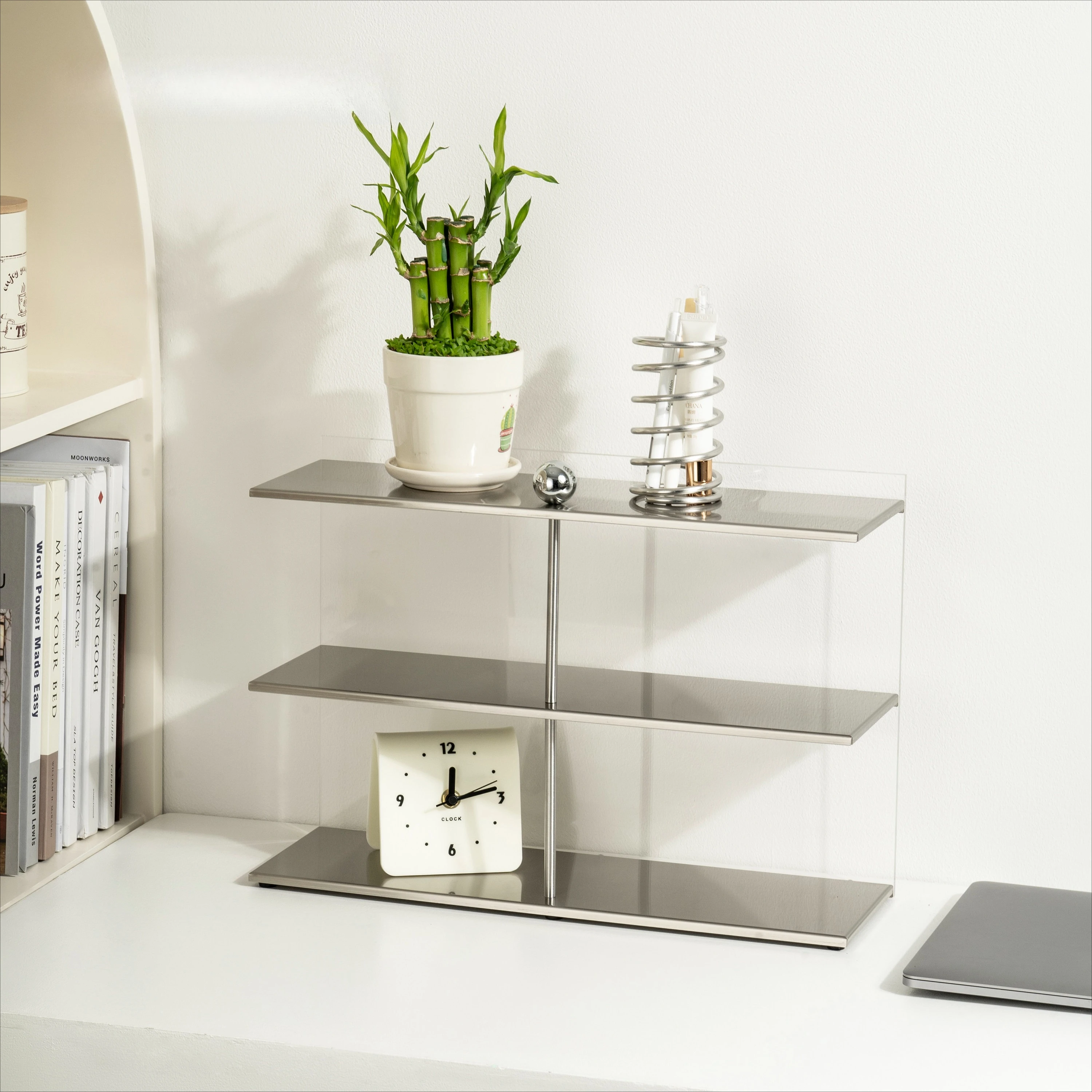 Great Premium Elegant Stainless Steel Multi‑Tier Jewelry Display & Cosmetic Storage Rack, Versatile Organizer for Desktop Vanity
